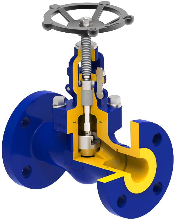 Robinet à soupape revêtu PFA - KENOVEL PTFE